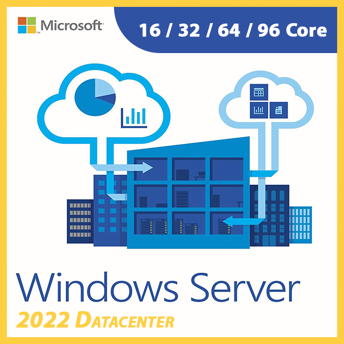 Windows Server 2022 Datacenter Core (16 Core - 32 Core - 64 Core - 96 Core) License Key