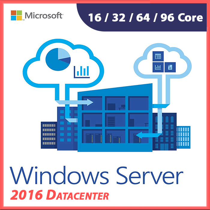Windows Server 2016 Datacenter (16 Core - 32 Core - 64 Core - 96 Core) License Key