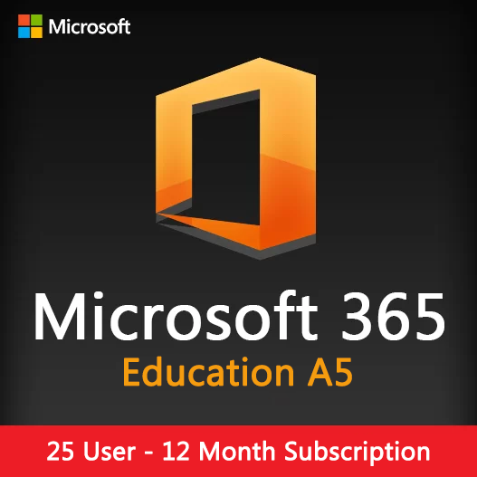 Microsoft 365 Education A5 12 Month Subscription for 25 User at Wholesale Price