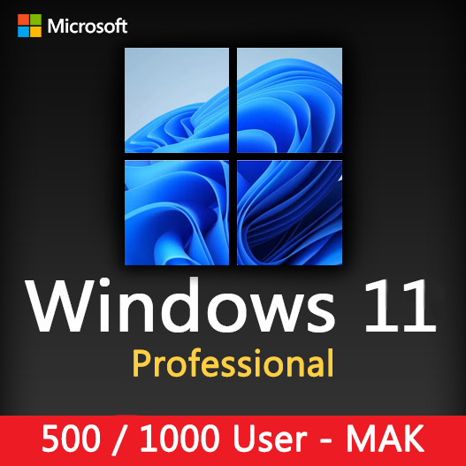 Windows 11Professional MAK Activation License key for 500 User or 1000 User